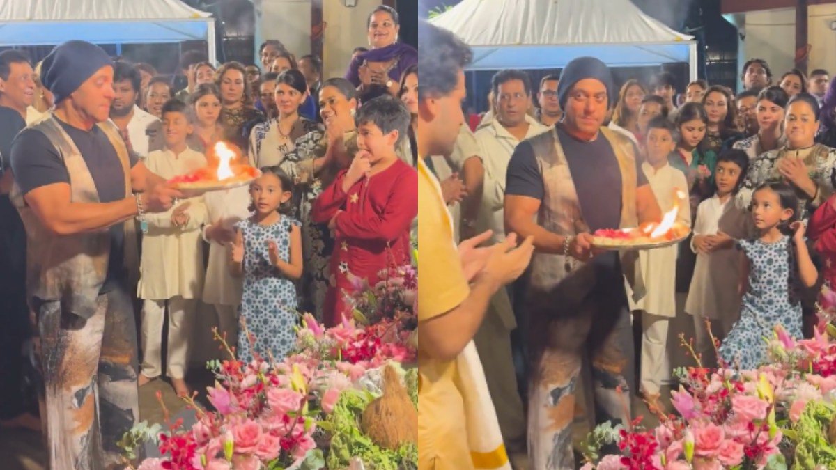 ಗಣಪತಿಗೆ ತಪ್ಪಾಗಿ ಆರತಿ ಬೆಳಗಿದ ಸಲ್ಮಾನ್ ಖಾನ್; ಅಲ್ಲೇ ತಿದ್ದಿದ ಸಹೋದರಿ